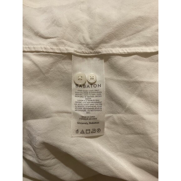 Aritzia Babaton Women's Silk Blend Button Down Shirt Size XS Long Sleeve Ivory - Picture 5 of 7